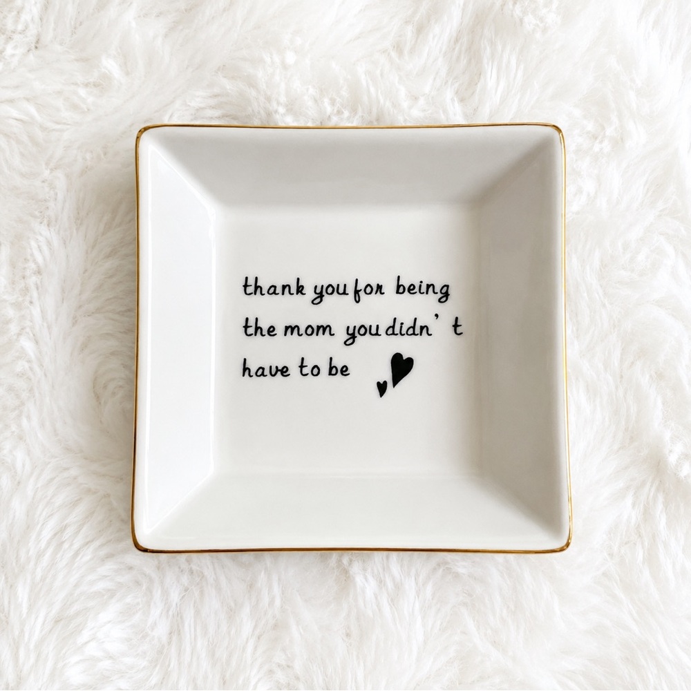Thank You Mom Trinket Dish Gold Trim
